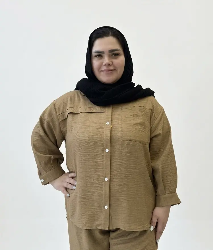 ست شومیز شلوار سوفیا تک جیب سایز بزرگ زنانه